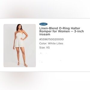 Old Navy linen blend O-ring halter romper. size extra small